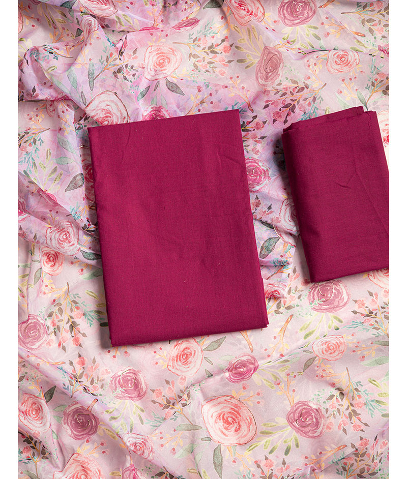 Malai cotton with organza dupatta