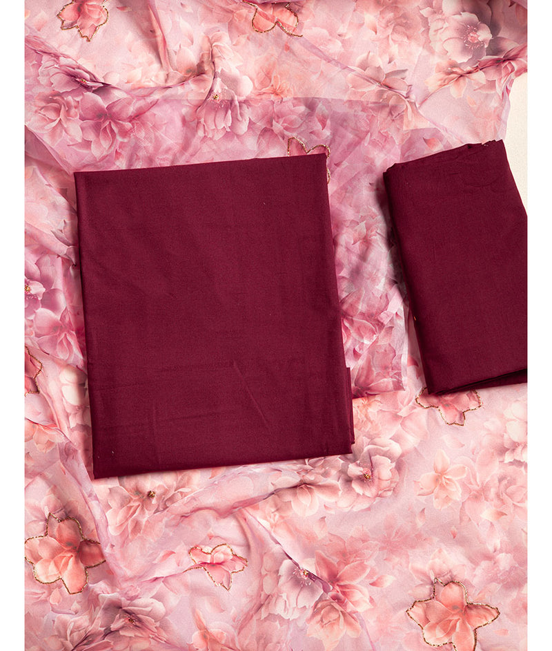 Malai cotton with organza dupatta