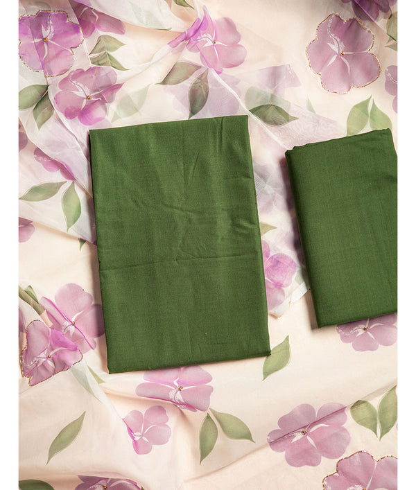 Banana cotton with organza dupatta