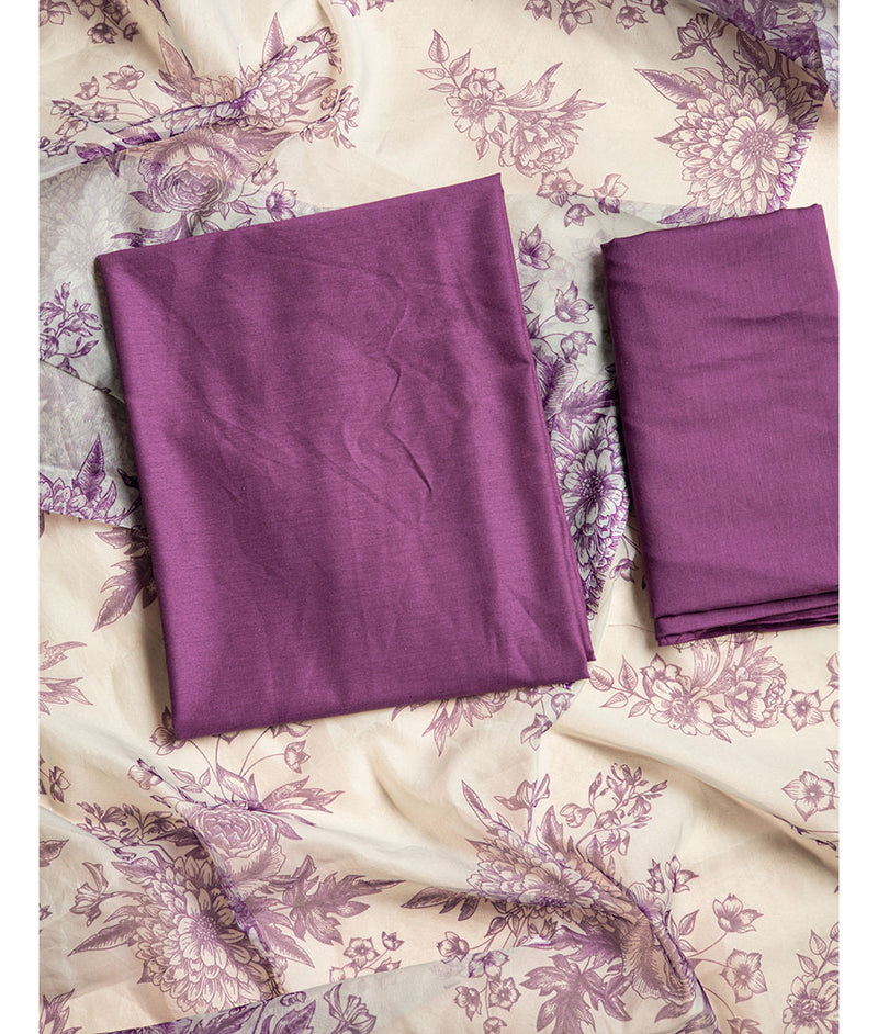 Banana cotton with organza dupatta