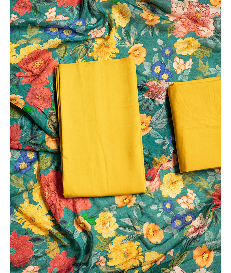 Banana cotton with chinon dupatta