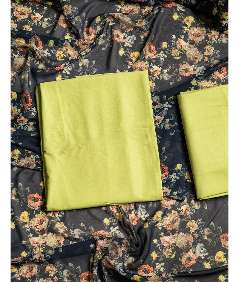 Banana cotton with georgette dupatta