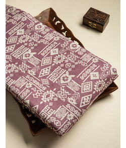 Pure malai chanderi printed fabric
