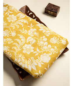 Pure malai chanderi printed fabric