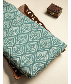 Pure malai chanderi printed fabric