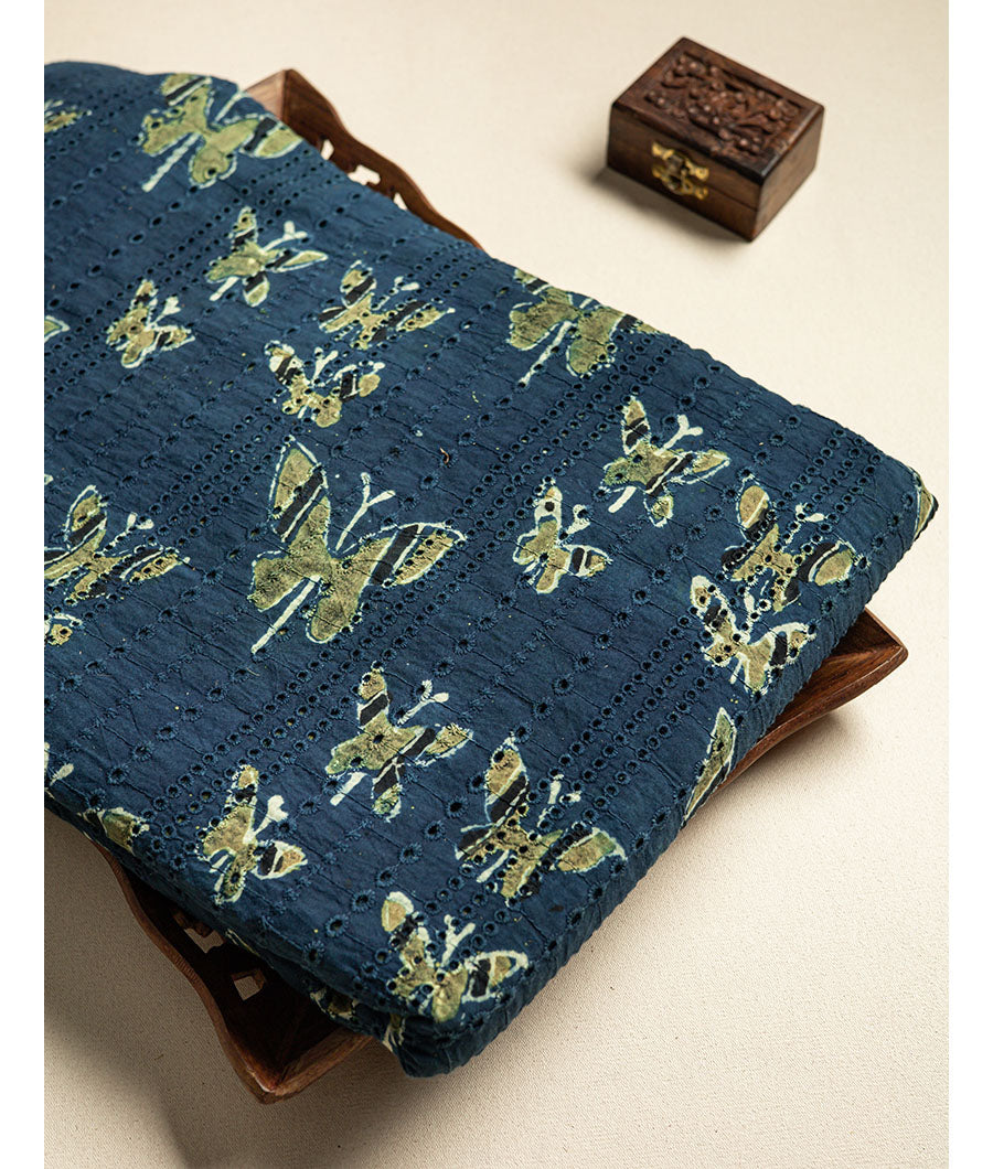 Cotton Ajrakh hakoba fabric