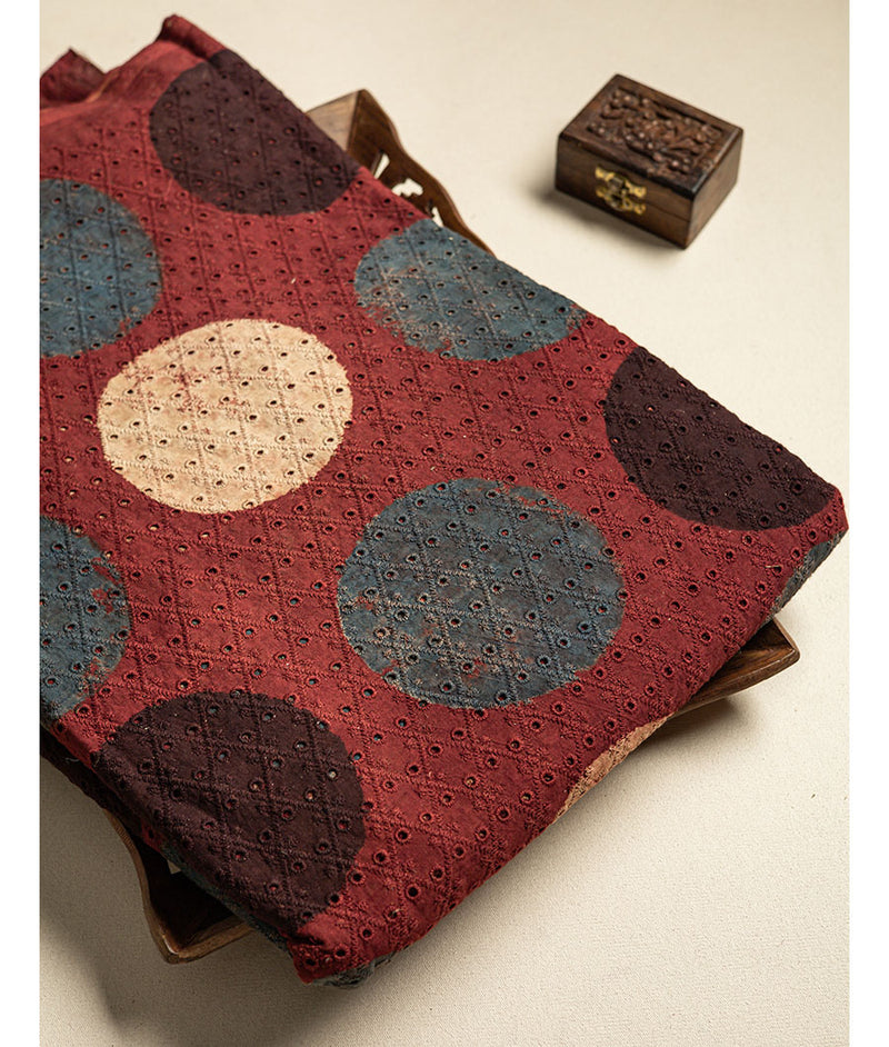 Cotton Ajrakh hakoba fabric