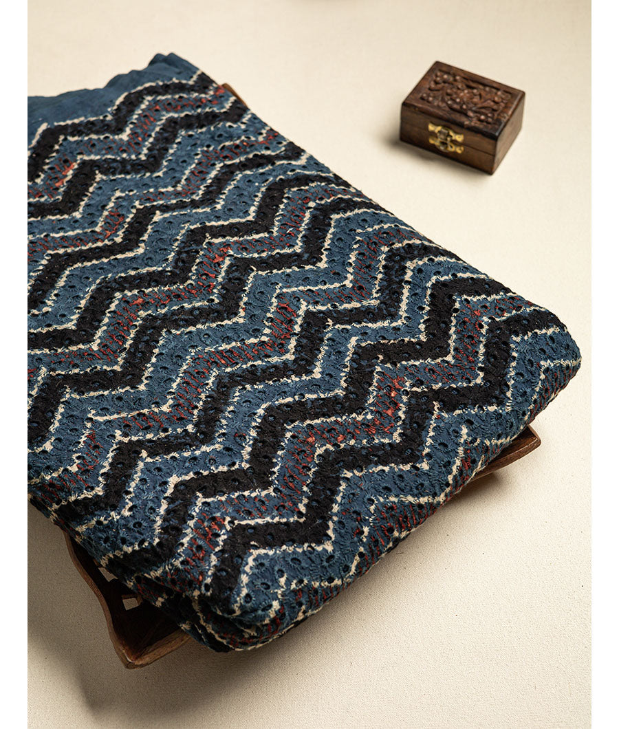 Cotton Ajrakh hakoba fabric