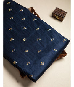 Semi dupion silk embroidered Fabrics