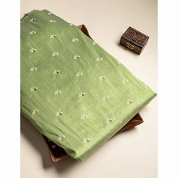 Semi dupion silk embroidered Fabrics