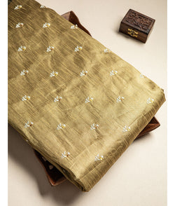 Semi dupion silk embroidered Fabrics