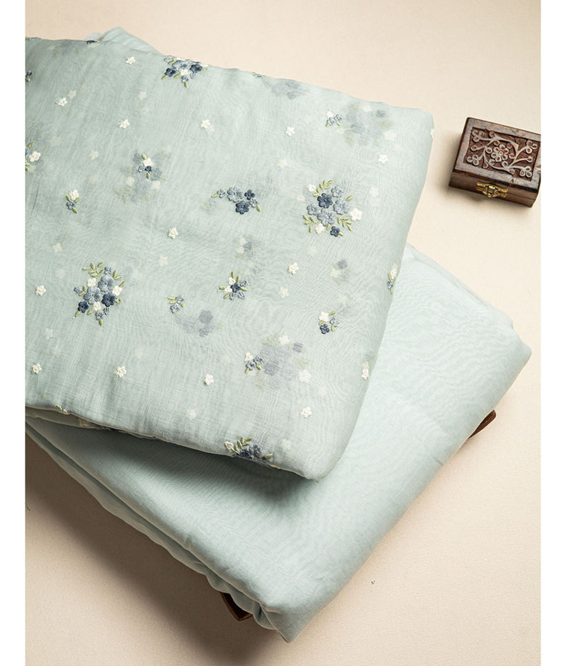 Pure malai chanderi embroidery mix and match