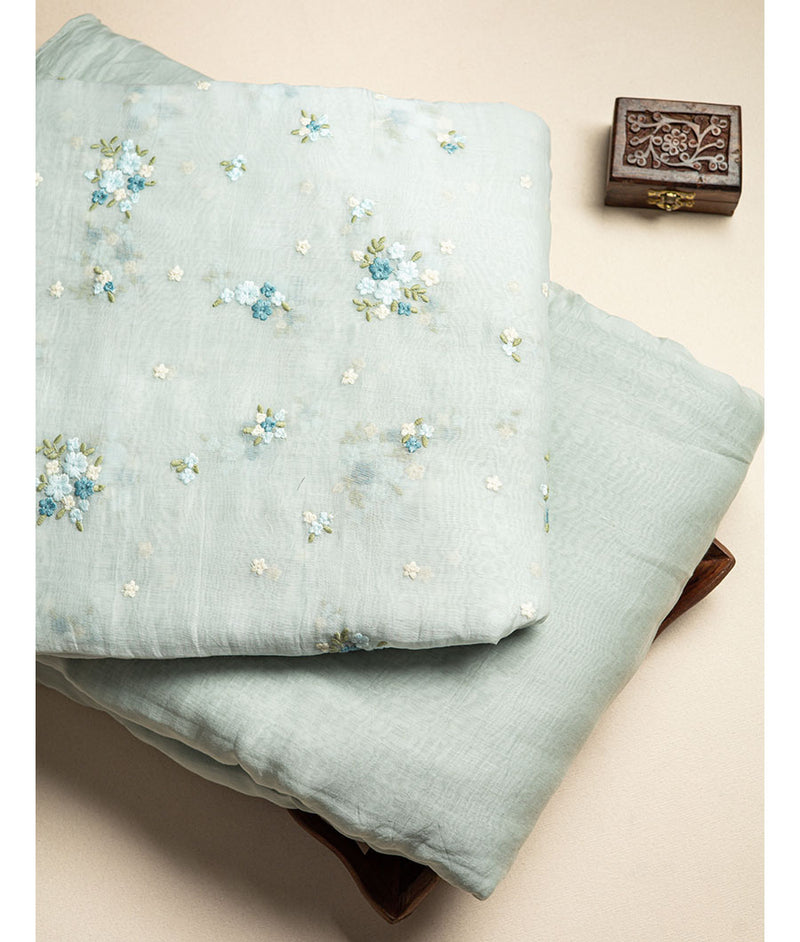 Pure malai chanderi embroidery mix and match