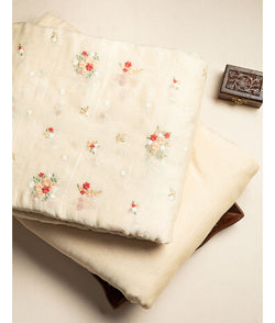 Pure malai chanderi embroidery mix and match