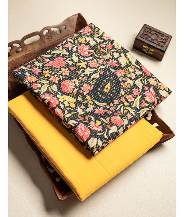 Cotton kantha mix and match