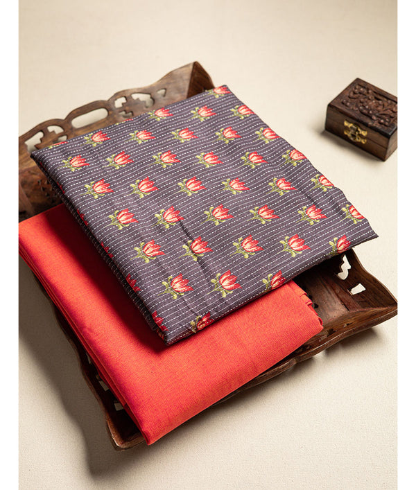 Cotton kantha mix and match