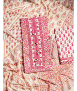pure cotton suits set With lace neck