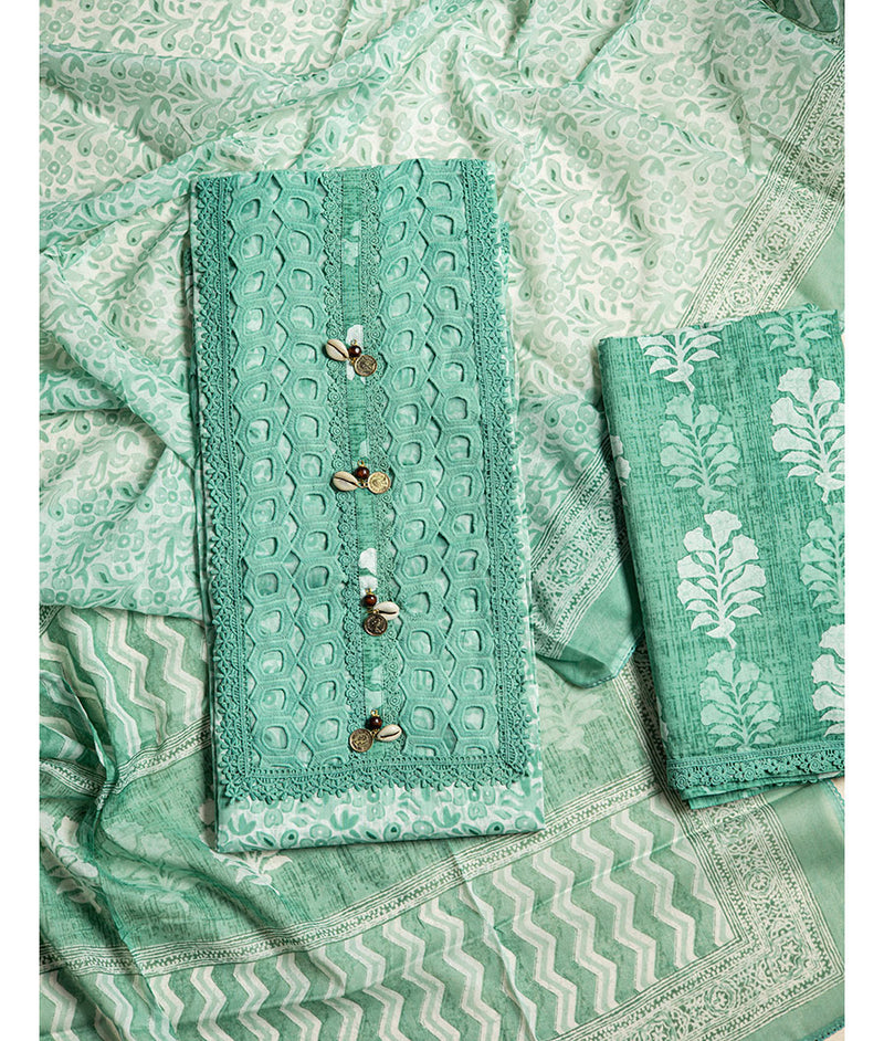 pure cotton suits set With lace neck