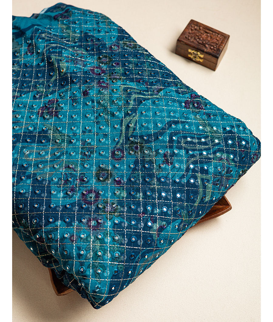 GEORGETTE MIRROR WORK FABRIC