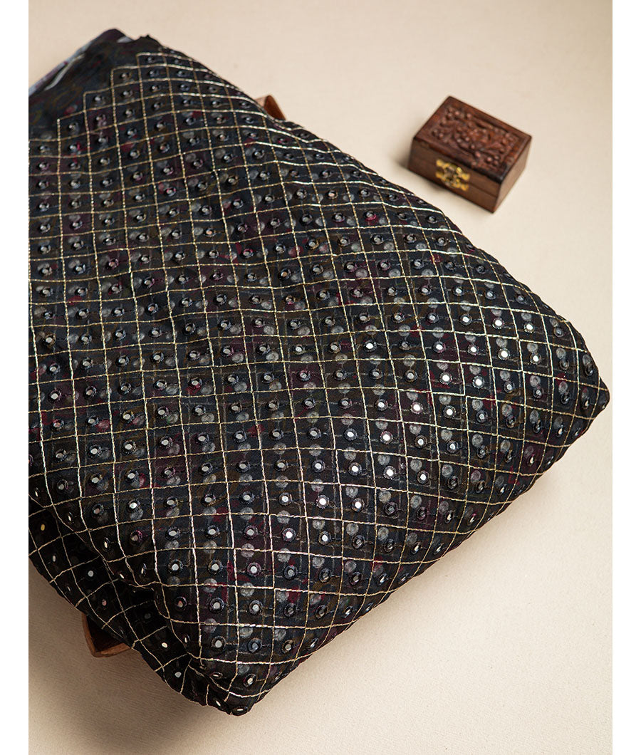 GEORGETTE MIRROR WORK FABRIC