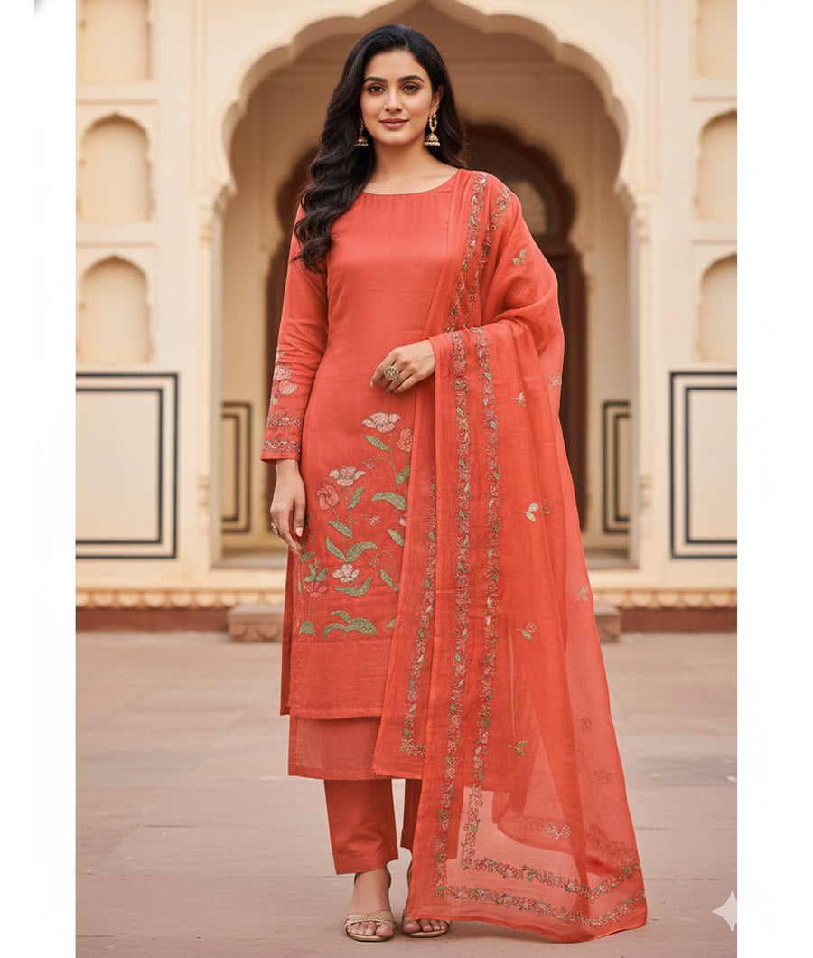 MUL CHANDERI SUIT SET