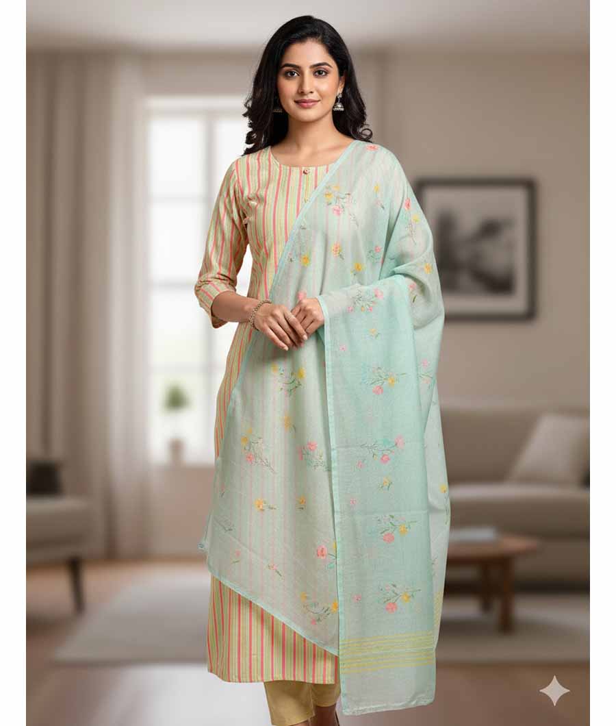 MALAI CHANDERI SUIT SET