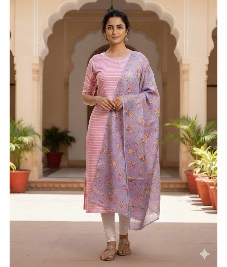 MALAI CHANDERI SUIT SET