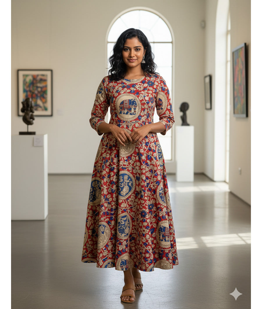 COTTON HANDBLOCK KALAMKARI FABRIC