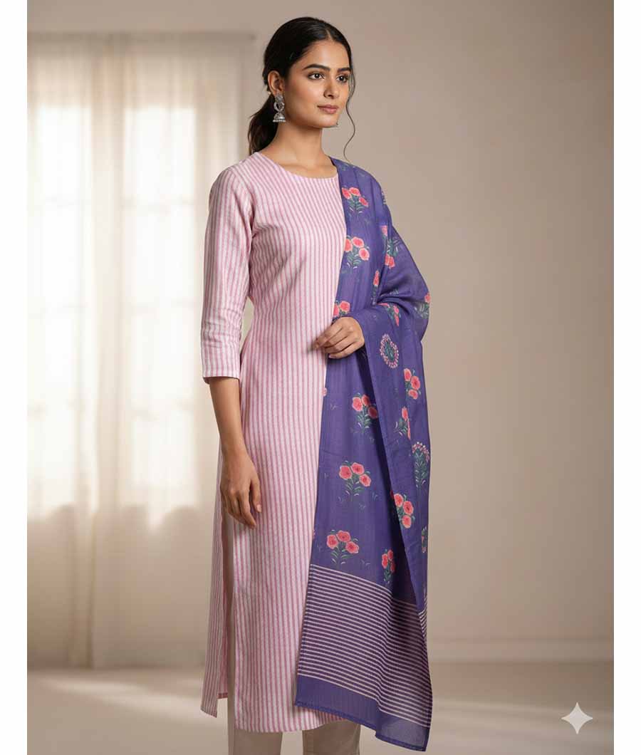 MALAI CHANDERI SUIT SET