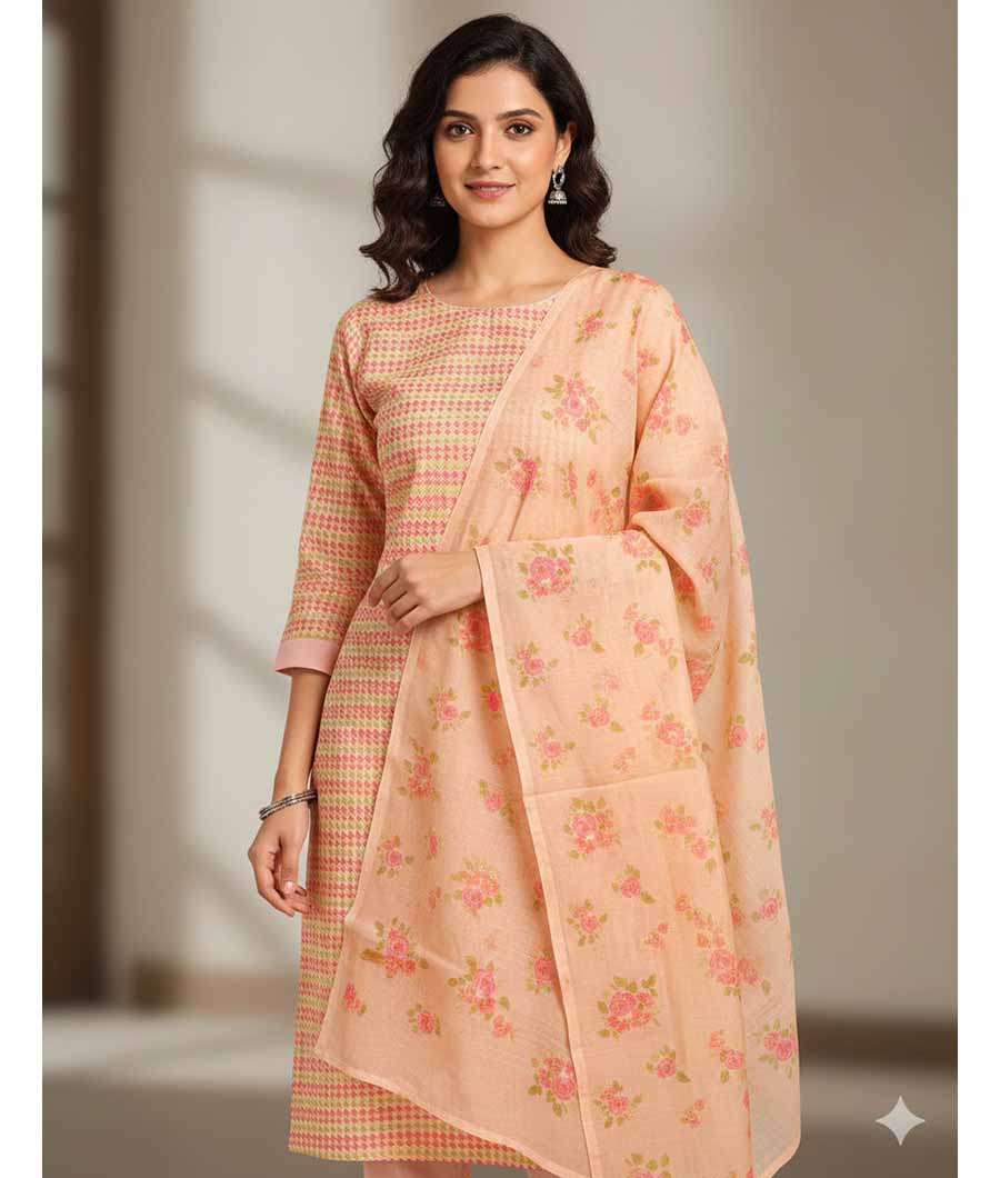 MALAI CHANDERI SUIT SET