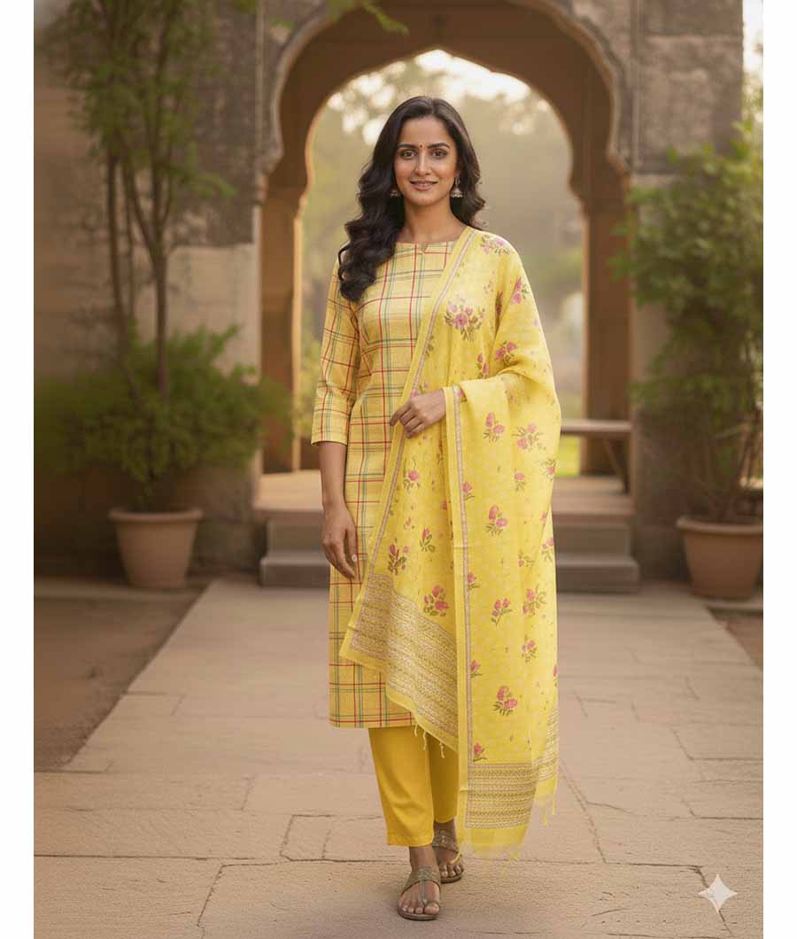 MALAI CHANDERI SUIT SET