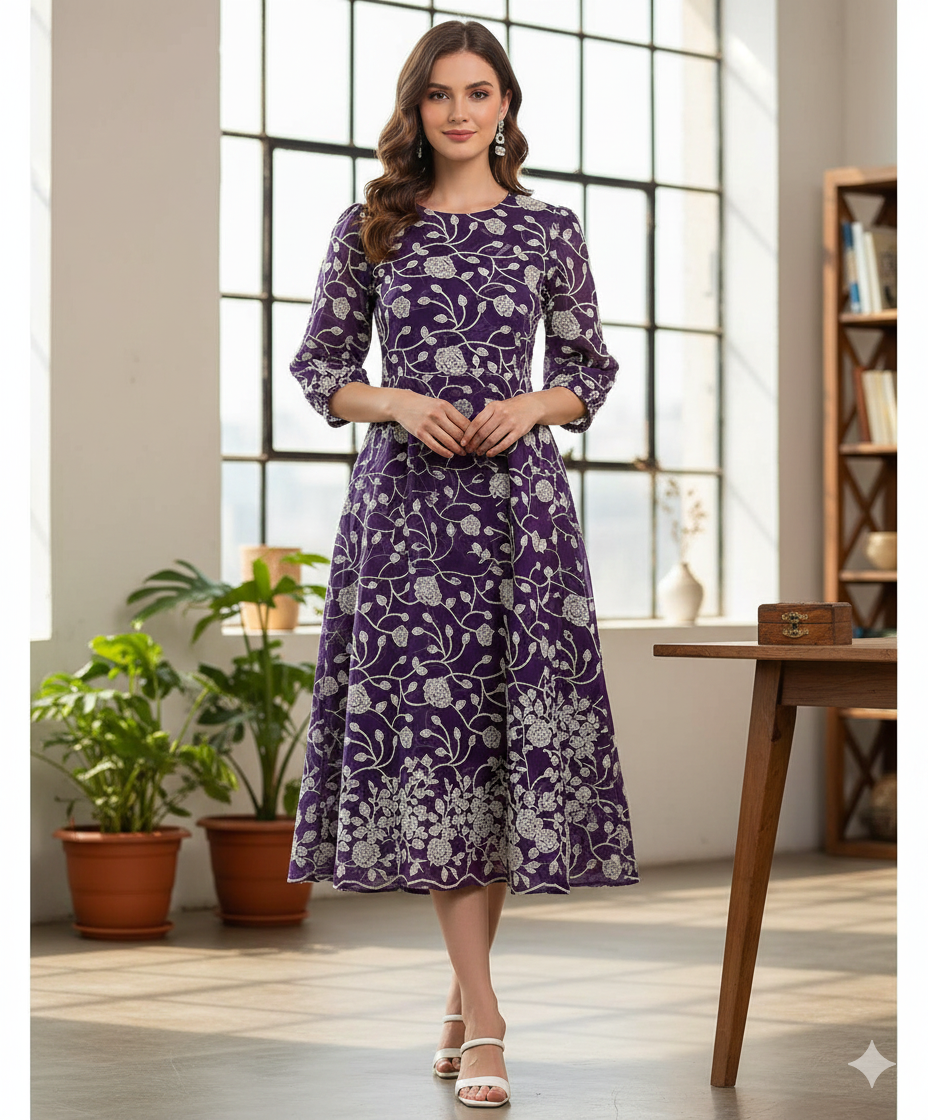 VISCOSE GEORGETTE EMBROIDERY FABRIC