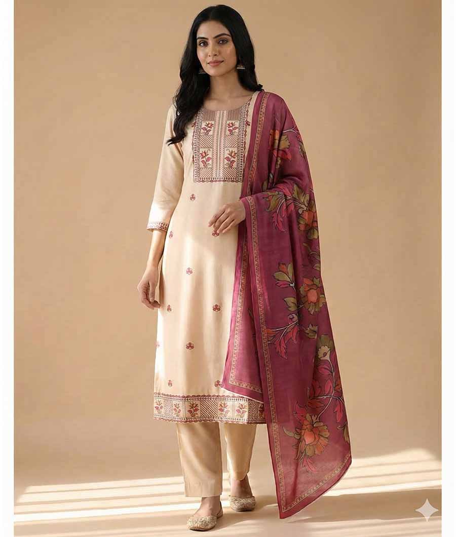 SOFT SILK KALAMKARI 2 PIECE SET