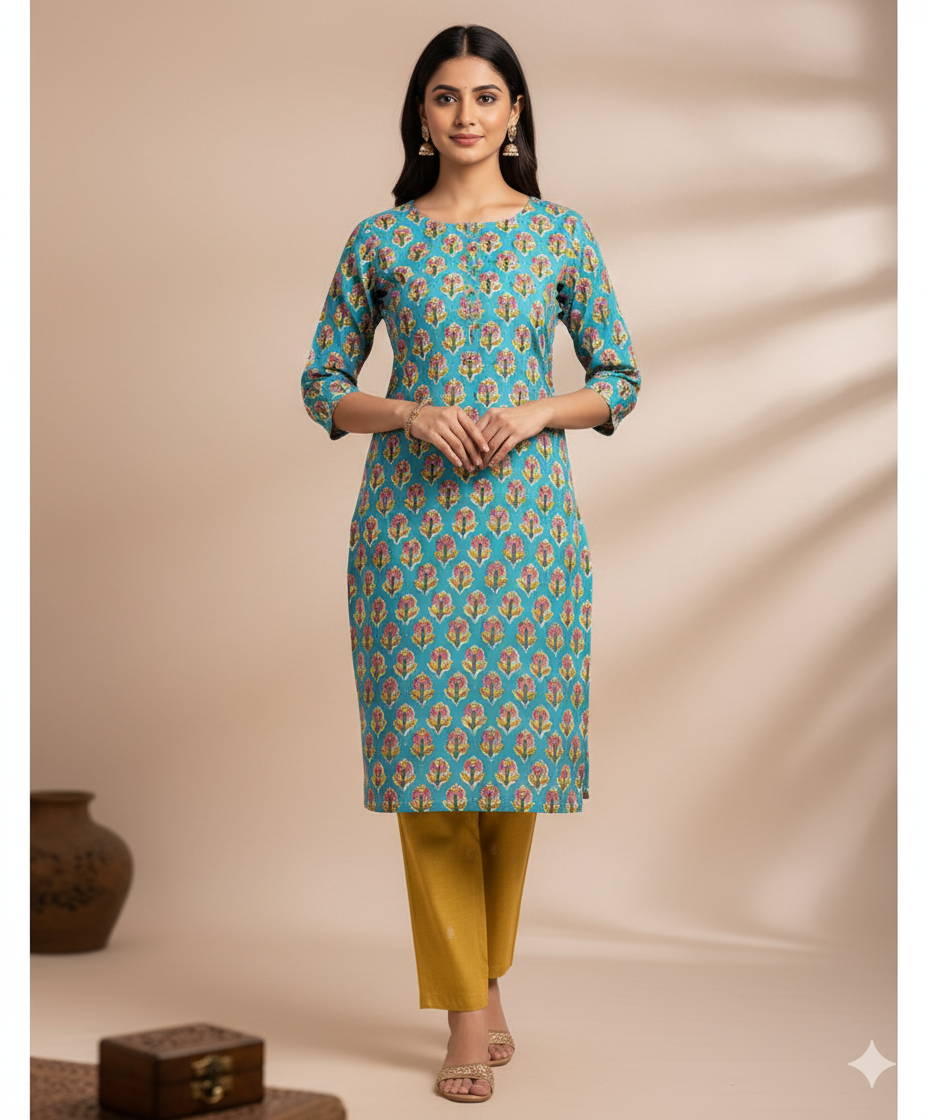 COTTON HANDBLOCK WITH WOVEN MIX & MATCH