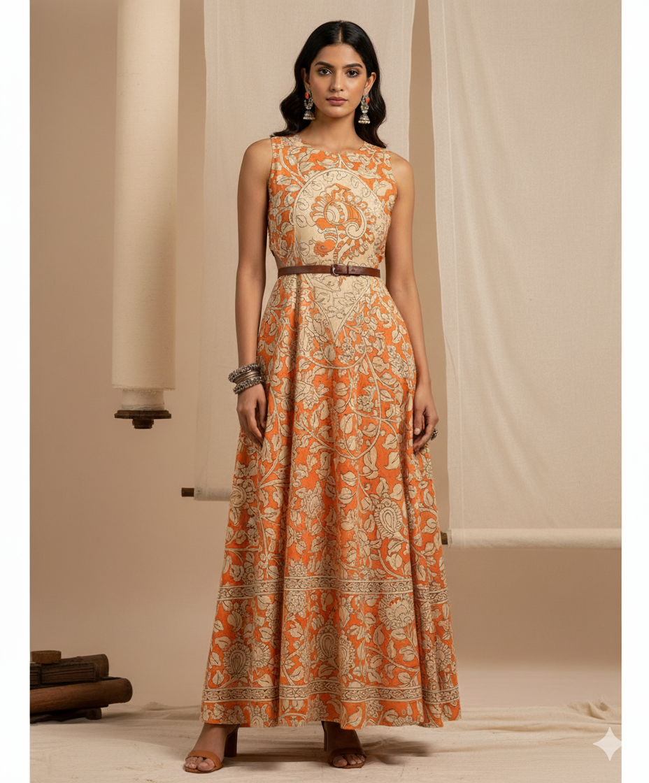 COTTON HANDBLOCK KALAMKARI FABRIC