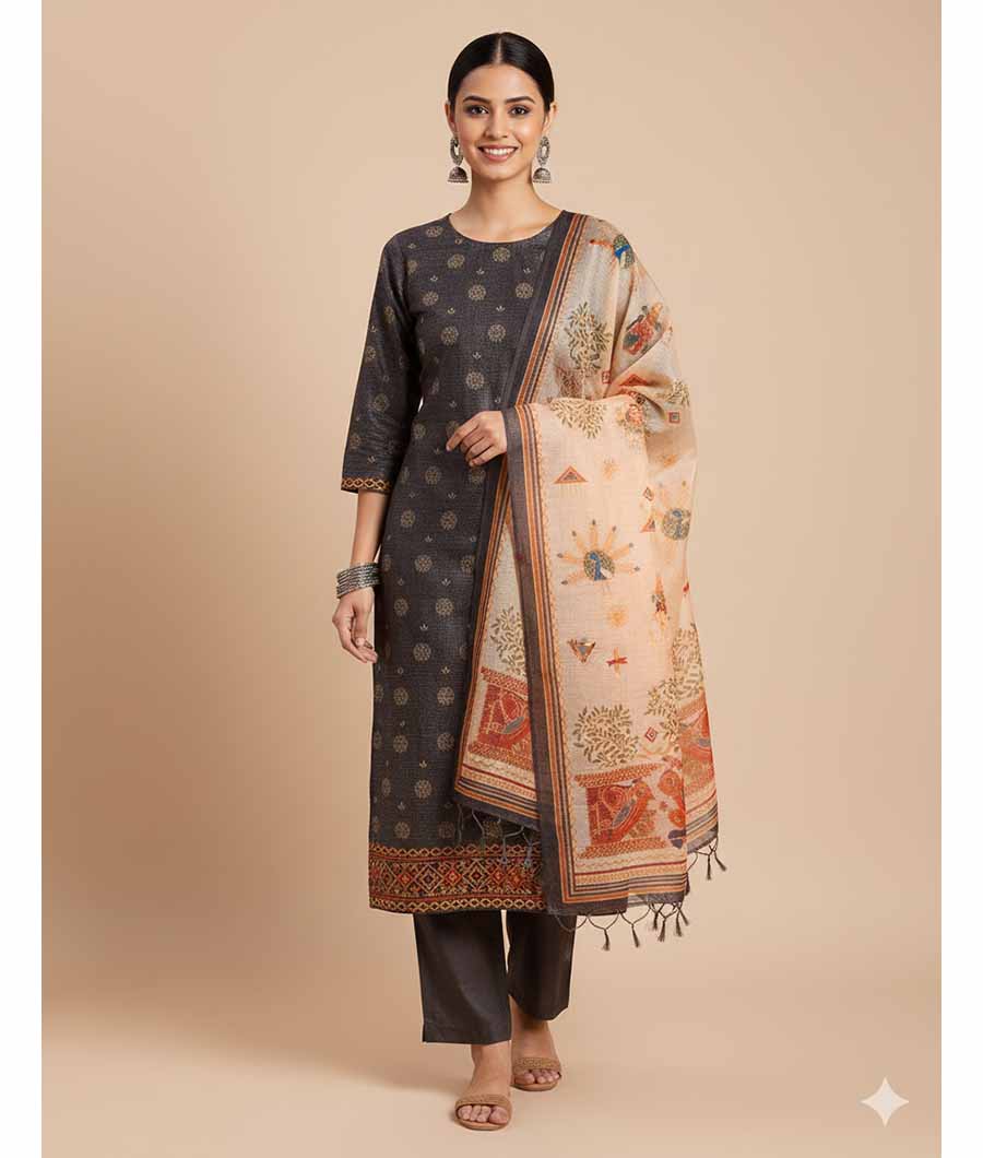 CHANDERI  SUIT SET