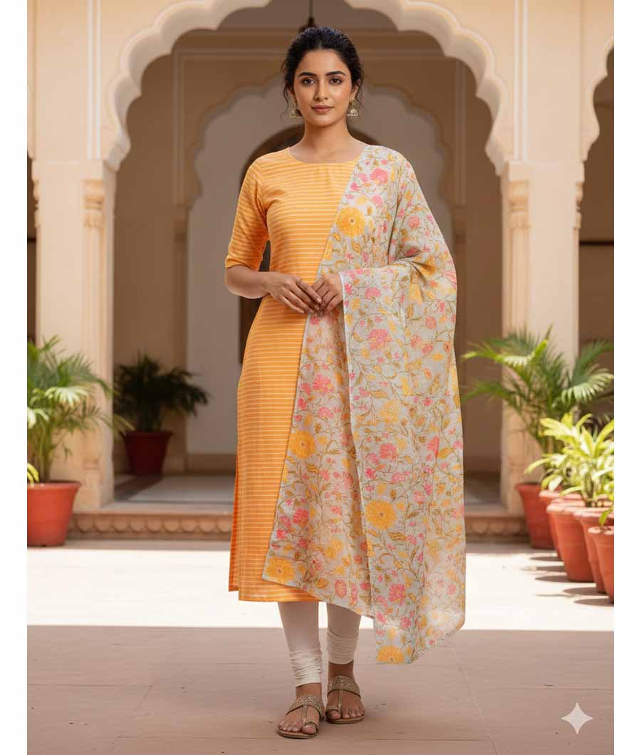 MALAI CHANDERI SUIT SET