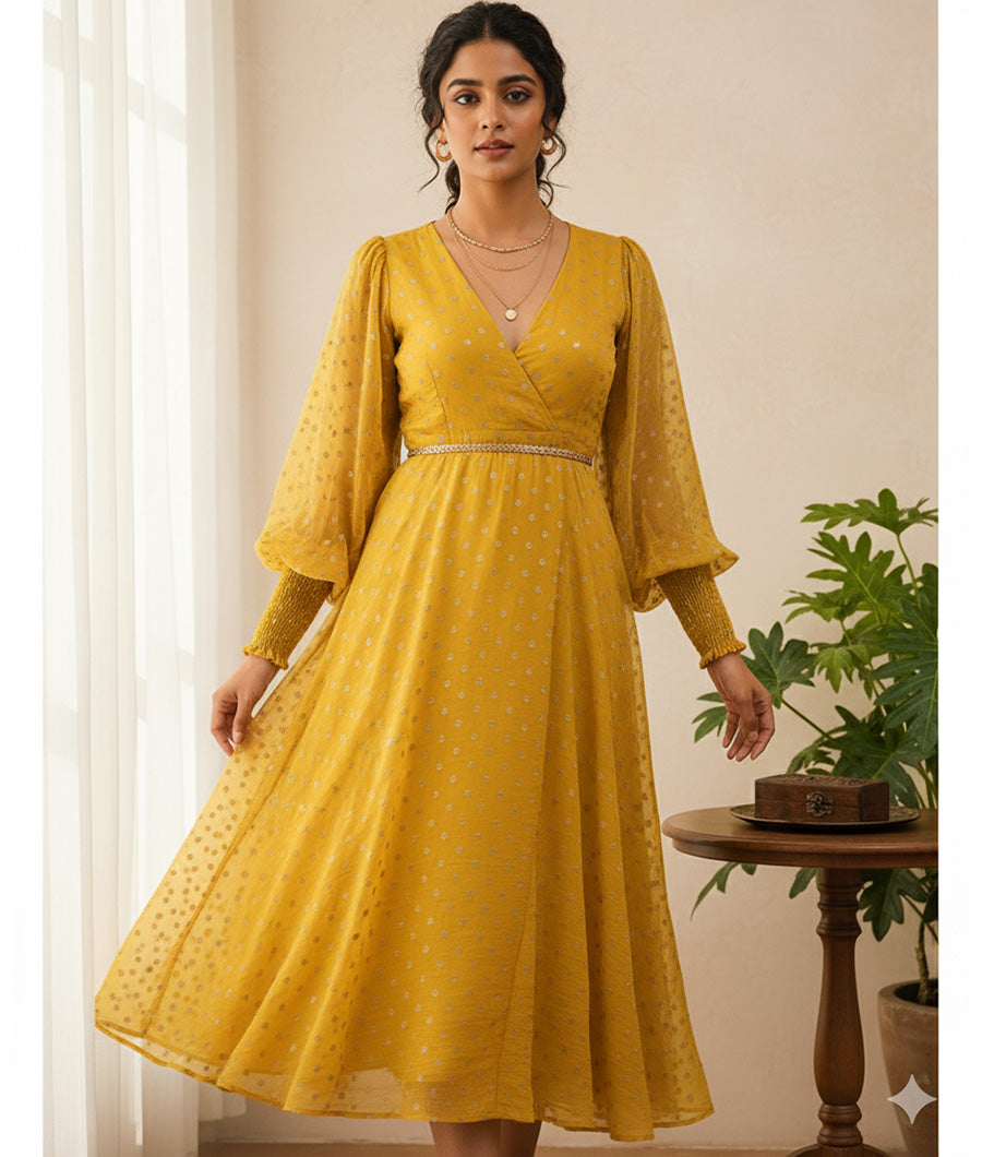 MUL CHANDERI EMBROIDERED FABRIC