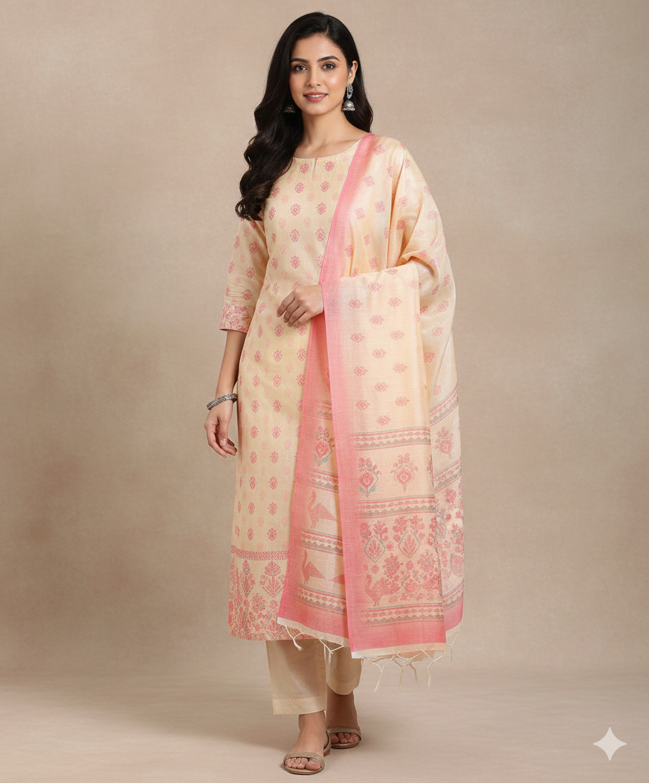 SEMI LINEN SUIT SET