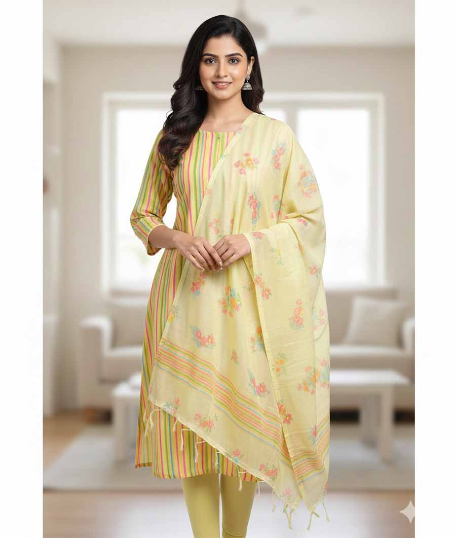 MALAI CHANDERI SUIT SET