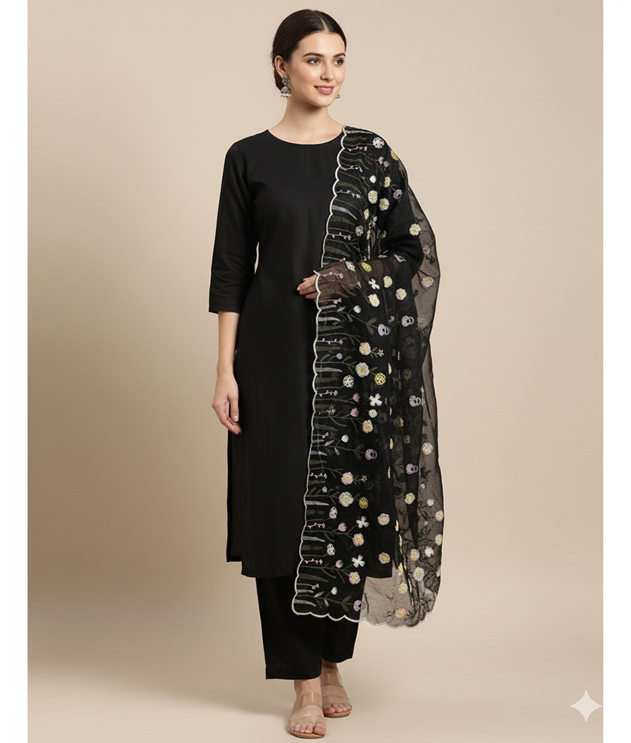 MALAI CHANDERI SUIT SET