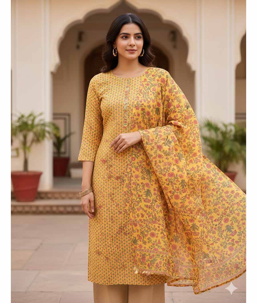 MALAI CHANDERI SUIT SET