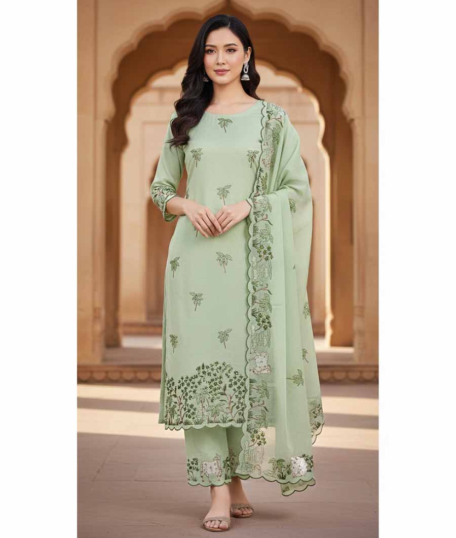 PICHWAI MALAI CHANDERI SUIT SET