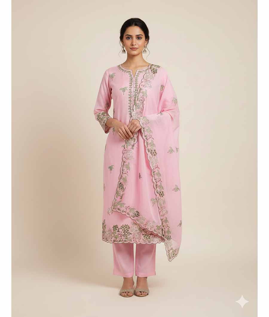 PICHWAI MALAI CHANDERI SUIT SET