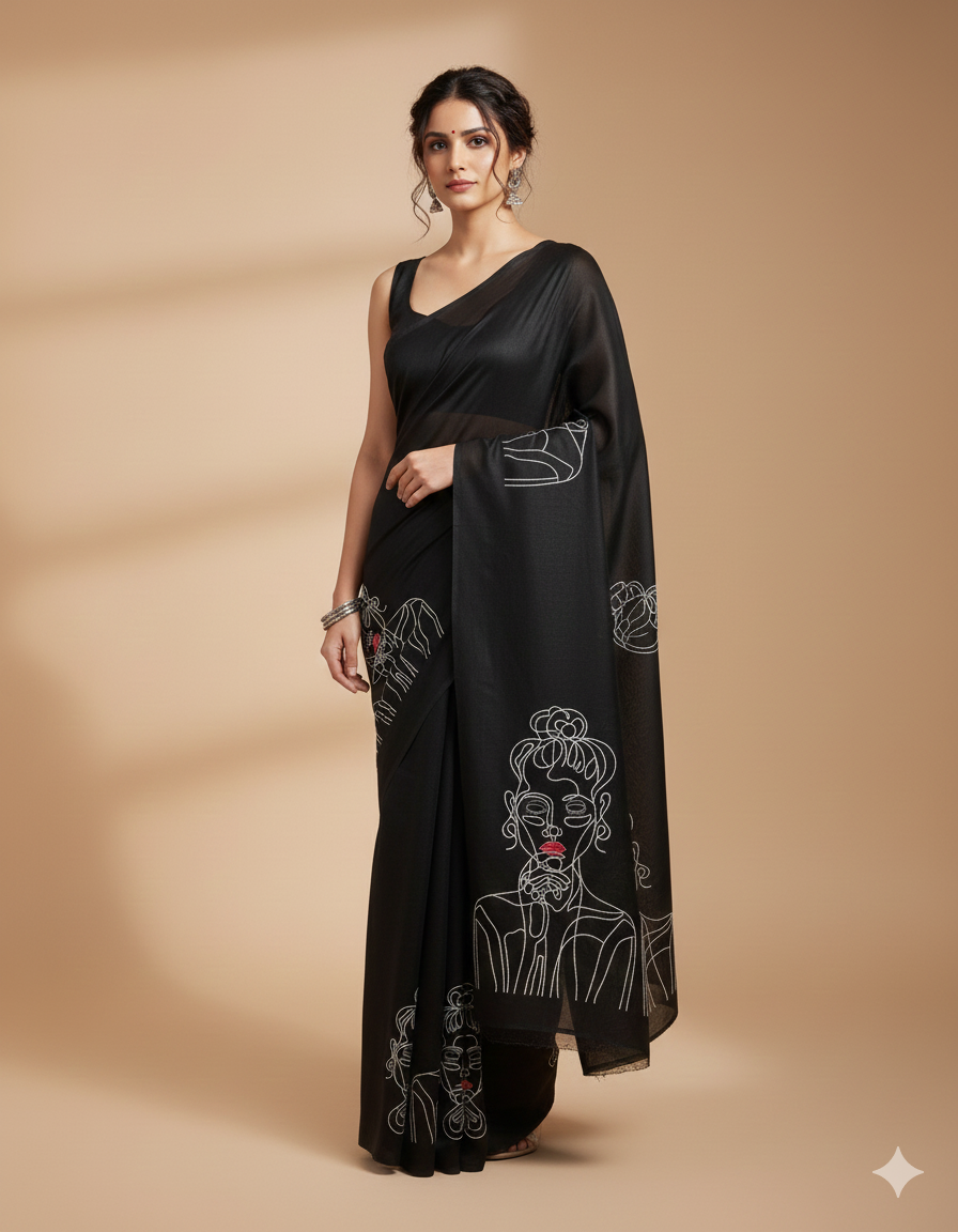 COTTON LINEN EMBROIDERED FABRIC