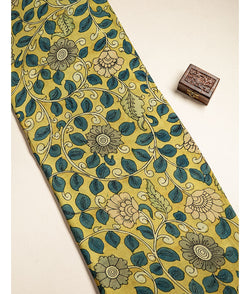 KALASTHRI KALAMKARI HAND PAINTED SILK FABRIC