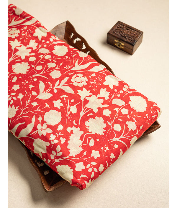 PURE MUL CHANDERI PRINTED FABRIC