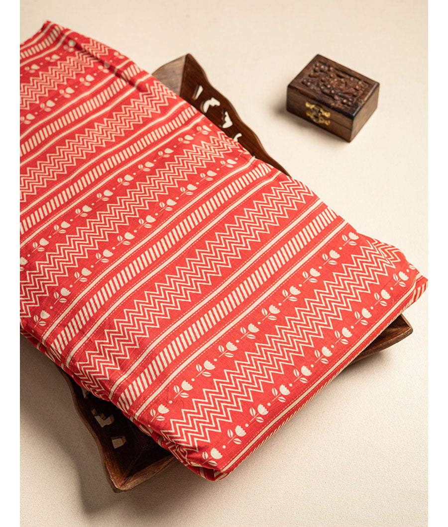 PURE MUL CHANDERI PRINTED FABRIC