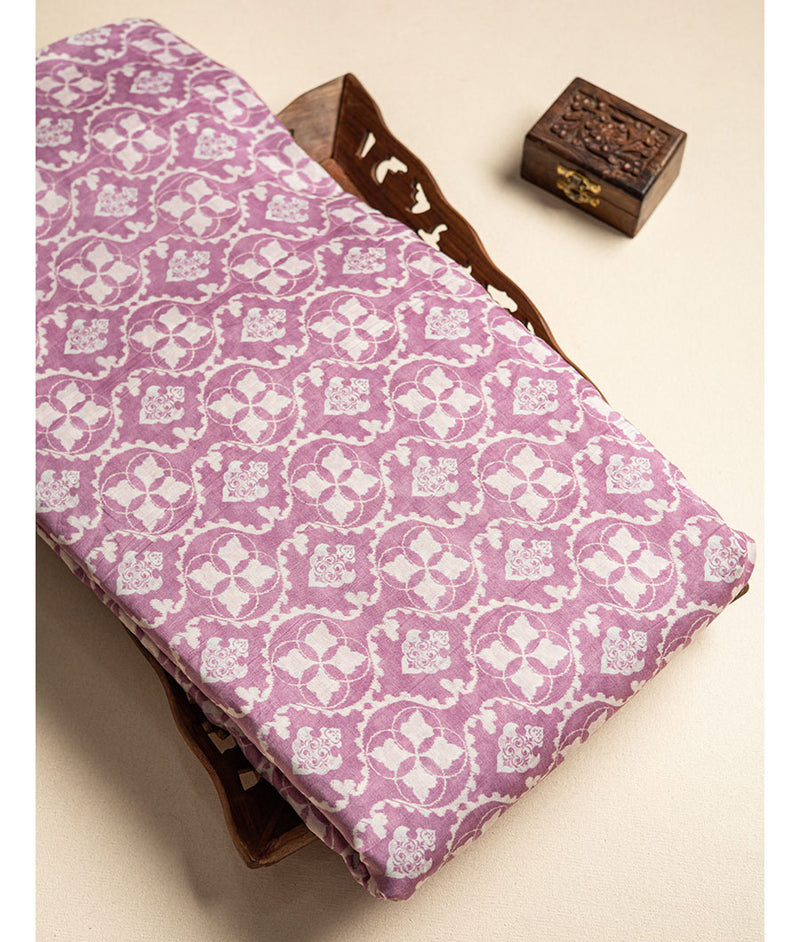 PURE MUL CHANDERI PRINTED FABRIC