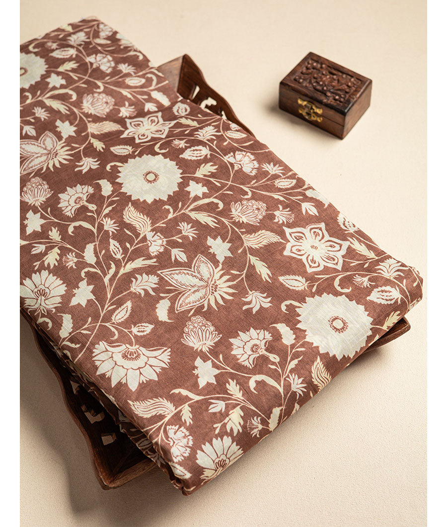 PURE MUL CHANDERI PRINTED FABRIC